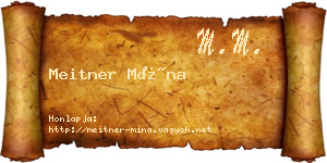 Meitner Mína névjegykártya